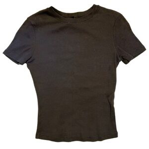 SKIMS Black Cotton Rib TShirt